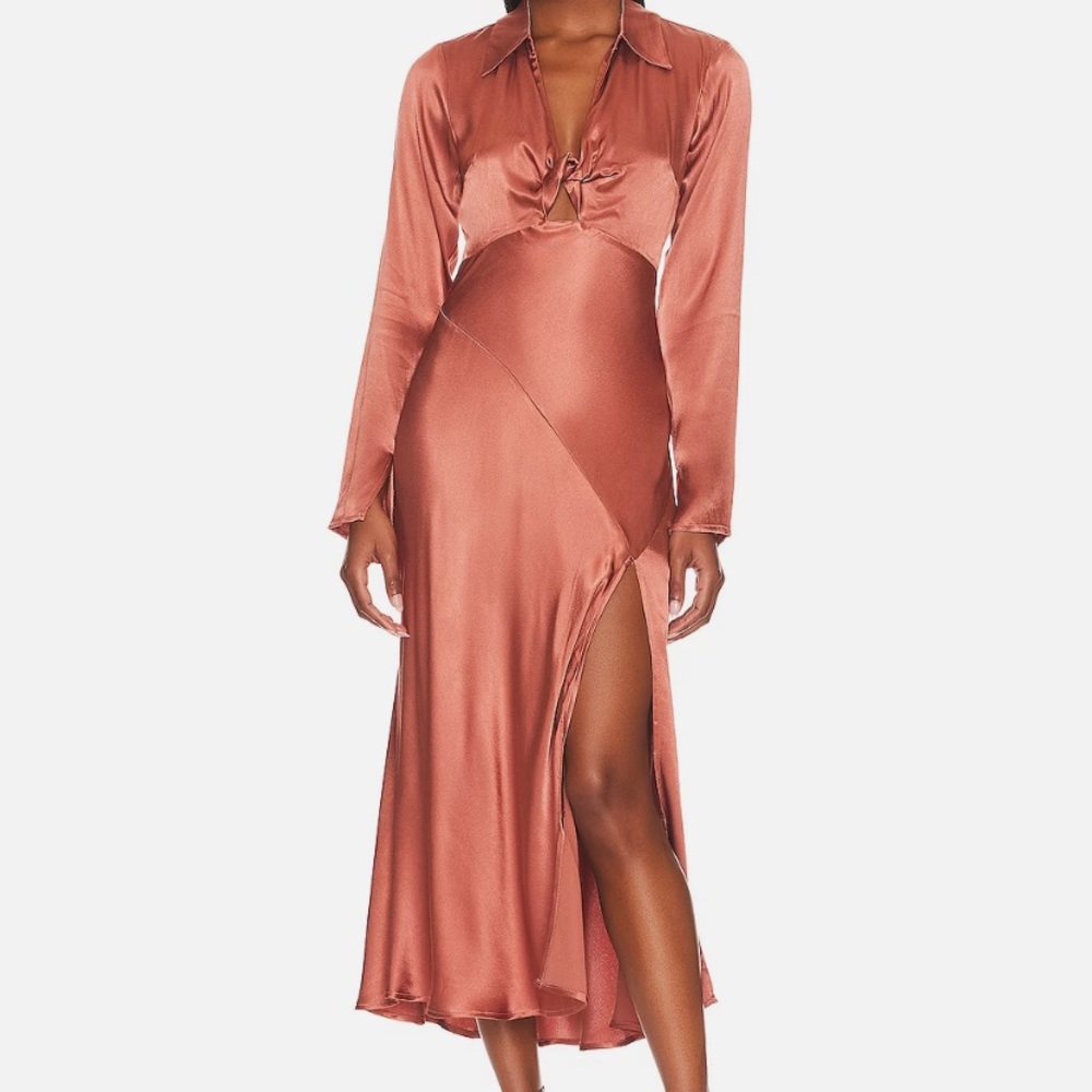 Astr the label rose gold dress